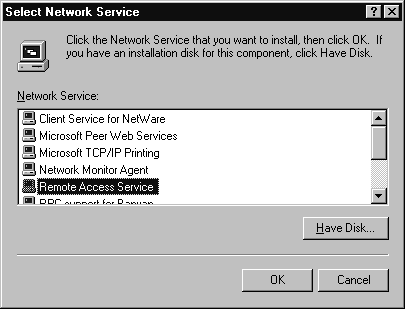 [Select Network Service]